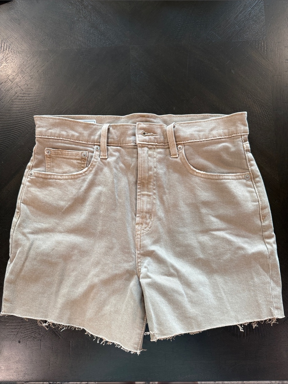 GAP Women's Light Beige High-Rise Denim Shorts